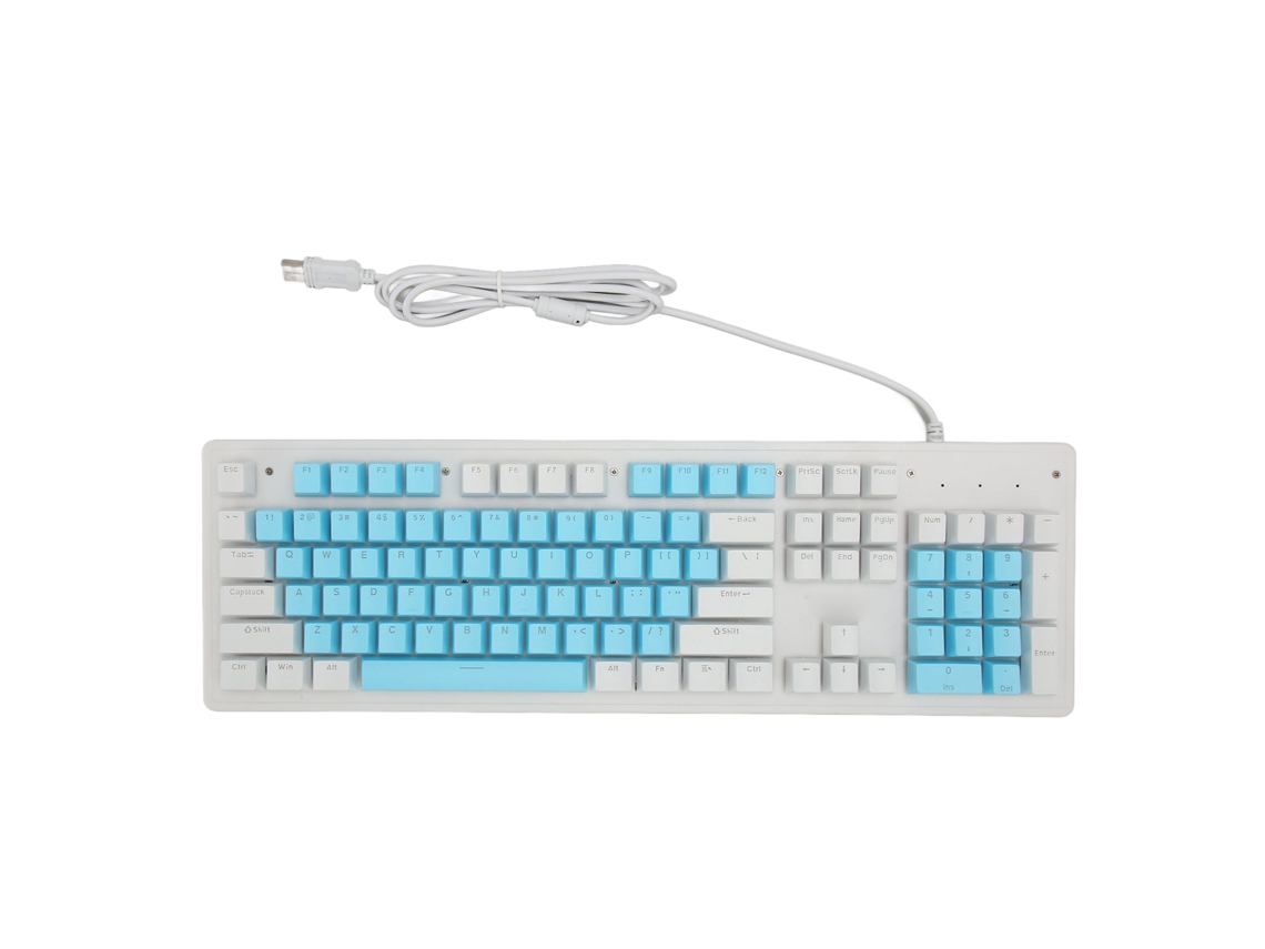 Teclado mecânico para jogos com iluminação RGB, 104 teclas, interruptores vermelhos, USB, cabo de 1,5 m | S/MARCA