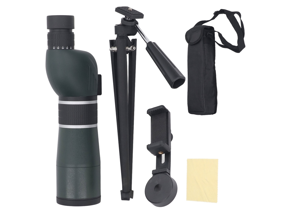 Binóculos Monocular 20x60 com Zoom, Visão Noturna e À Prova D'água, com Suporte e Clipe para Celular, Ideal para Observação de Pássaros BRILVIBERA