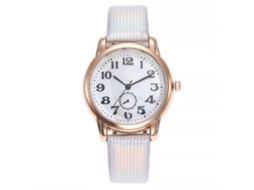 Relógio Feminino Vansvar com Pulseira Pu e Movimento de Quartzo Prata