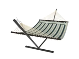Cama Rede Aço, Poliéster Cor Verde 353x94x115 Cm OUTSUNNY