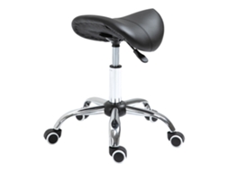 Banqueta Giratória Com Altura Ajustável, 49-61 Cm, Ideal Para Trabalho, Escritório, Salão De Beleza, Massagem E Spa, Na Cor Preta.