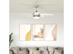 Vidaxl Ventoinha De Teto Com Luz E Controle Remoto Ø 110 Cm Branco