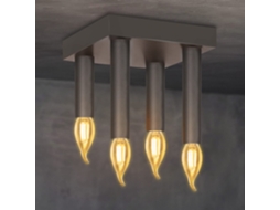 ZMH Luminária de teto metálica E14 cinza industrial retrô para cozinha e sala de jantar
