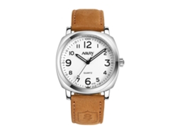 Relógio de pulso masculino à prova d'água com movimento de quartzo e pulseira de couro PU (branco)