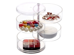 Estante De Almacenamiento Para Cosméticos Apilable Con 4 Capas Giratorias 360 Grados