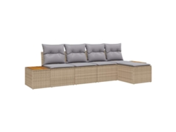 Maison Exclusive - Conjunto De Sofá De Jardim 6 Pcs Bege E Cinza Claro Polirattan