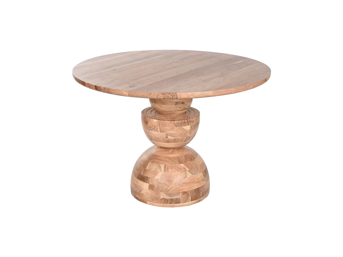 Mesa de Jantar Redonda em Acácia Natural ALEXANDRA HOUSE LIVING (115x115x76cm)