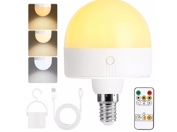 Lâmpada Led Recarregável E14, 300 Lúmens, Equivalente a 9 W, Dimerizável e com Controle Remoto BRILVIBERA