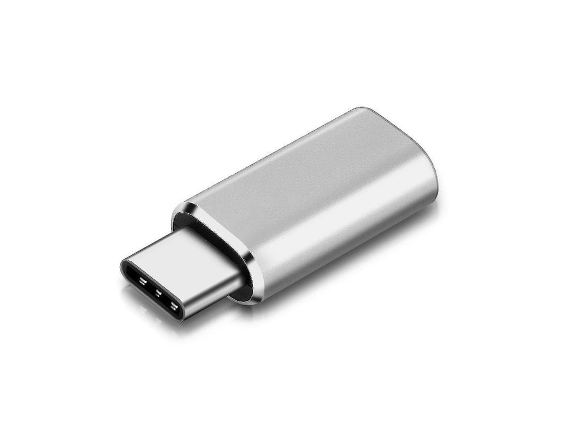 Conector Lightning Fêmea Usb C para Carregamento e Sincronização Prata Fasst