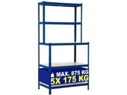 Estantes De Encaixe Com Bancada De Trabalho Azul