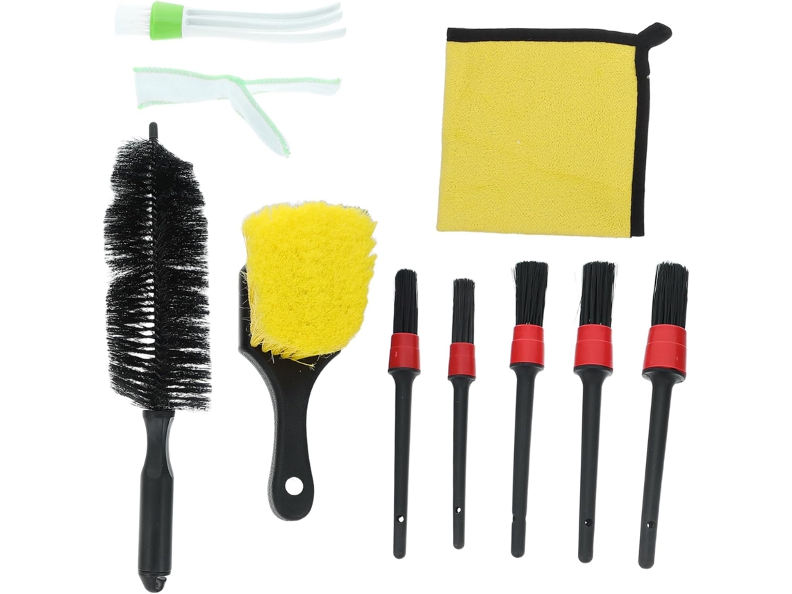 Kit com 9 esponjas sólidas para limpeza de rodas, pneus e painel do carro.