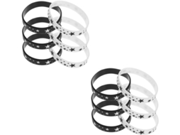 Pulseiras Villcase com 12 estrelas de cinco pontas, pulseira elástica simples, pulseira de silicone confortável para o rosto.