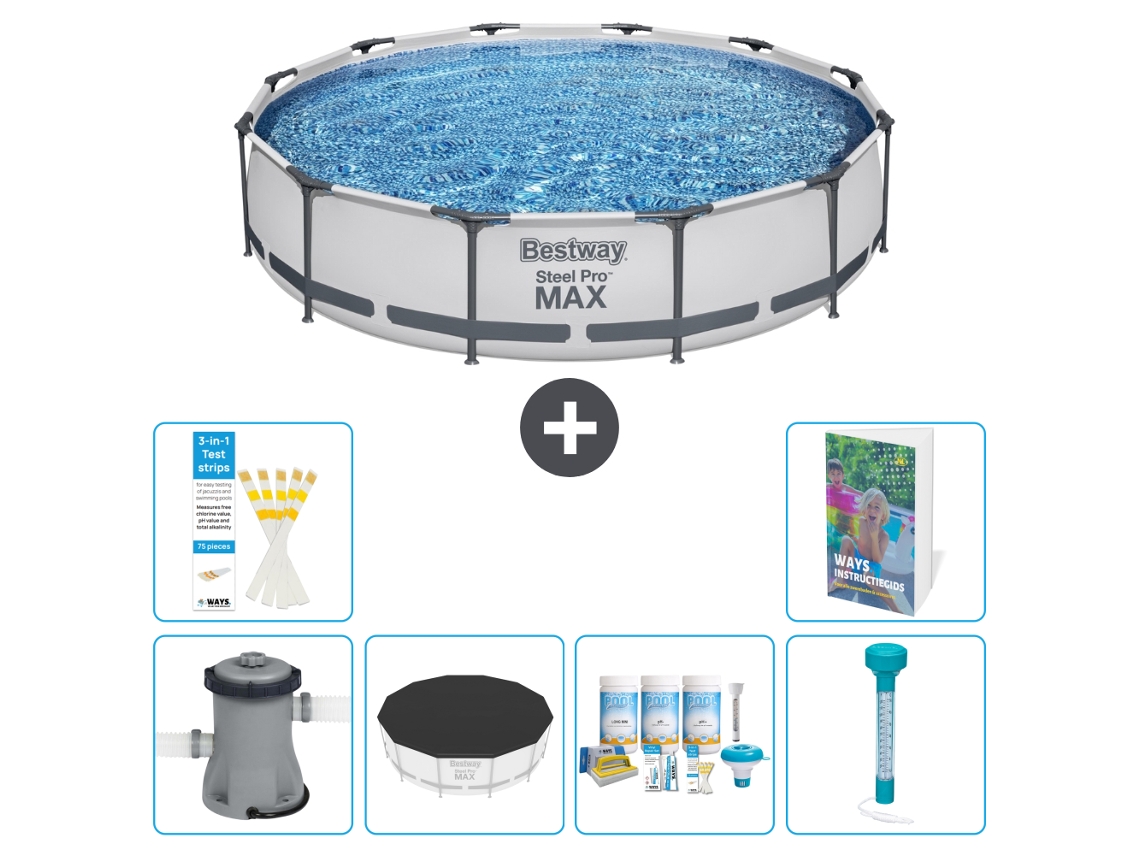 Piscina Bestway Steel Pro Max Redonda 366x76 Cm 5 peças S226 BESTWAY