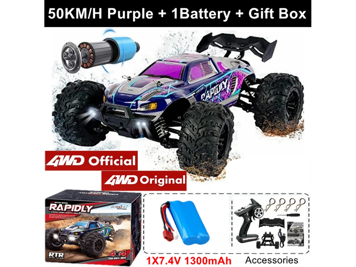 Carro Rc 4wd Brushless 50 80km/h Alta Velocidade Caminhão Off Road Brinquedo Adulto Criança Roxo Aeuzwr
