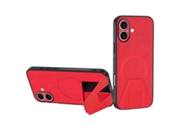 Capa Para Iphone 16 Com Suporte Em Couro Pu Tpu Compatível Com Magsafe