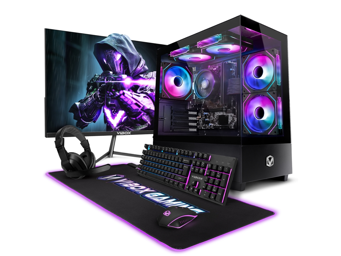 Vibox Vi-72 Gaming Pc Completo • 22'' Monitor • Amd Ryzen 3 3200g 4,0 Ghz • Radeon Vega 8 • 16 Gb Ram • 480 Gb Ssd • Windows 11 • Wifi