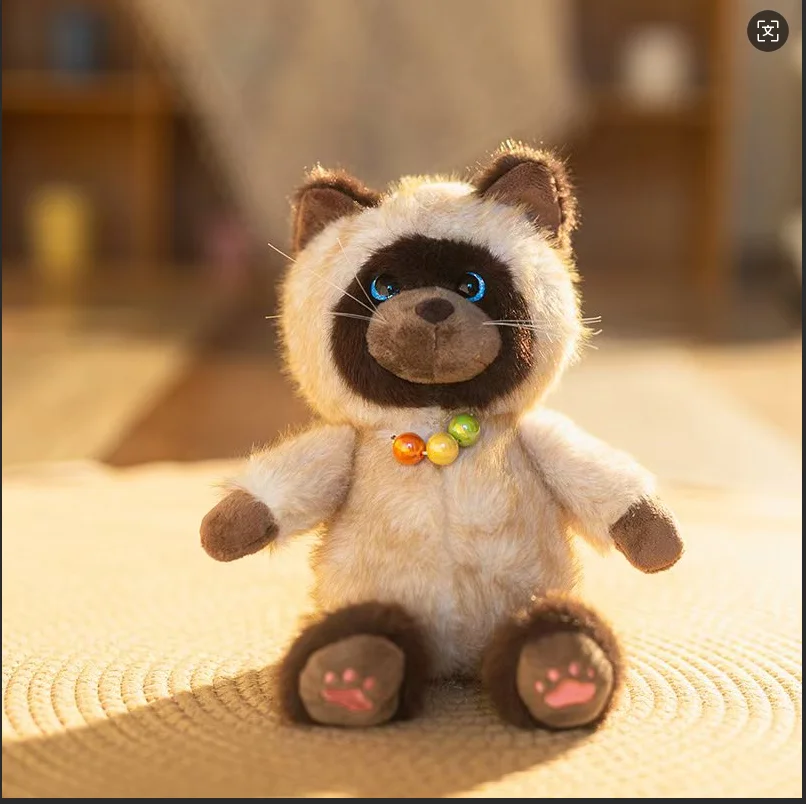 Lindo Brinquedo de Pelúcia Realista de Gato de Desenho Animado Estilo Anime MDUG (marrom, 60cm)