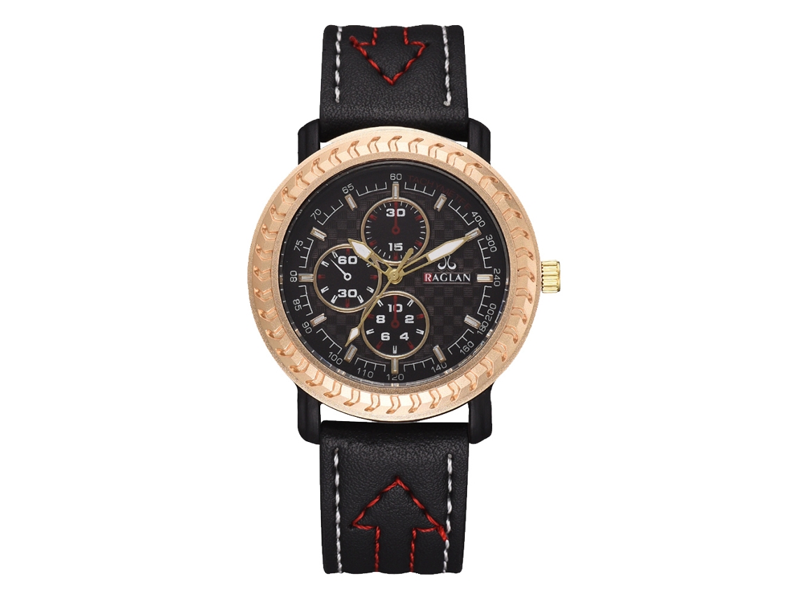 Reloj De Pulsera Analógico De Cuarzo Clásico Casual Para Hombres Con Correa De Cuero Pu Negro