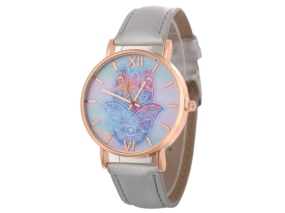 Relógio de quartzo casual unissex elegante, ideal para presente de casais (cinza)
