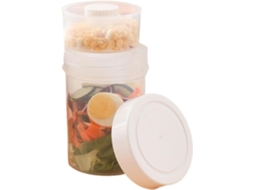 Recipiente Portátil Para Salada De 750ml Com Tampa De Camada Dupla.