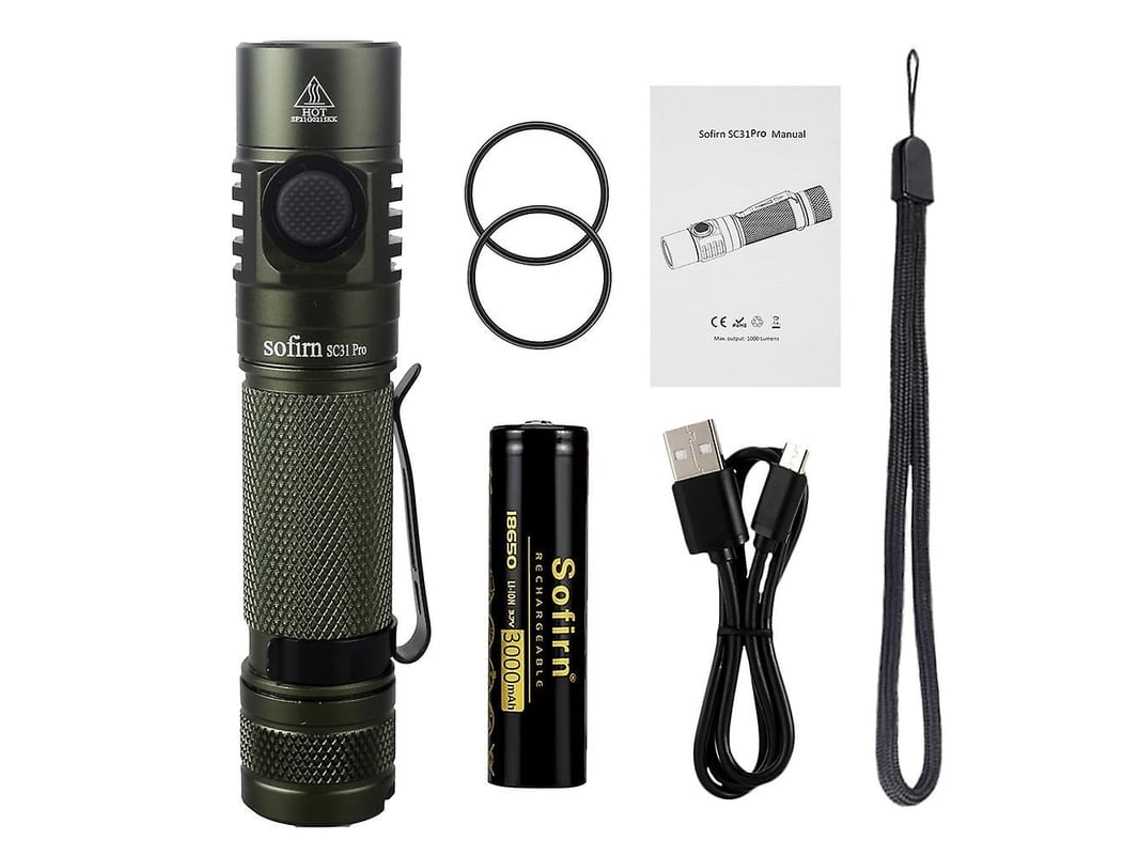 Lanterna LED recarregável Sofirn SC31 Pro 2000lm USB-C com interface Anduril e controle de temperatura (2026).