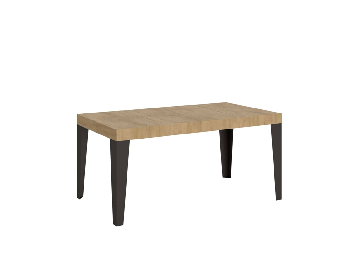 Mesa de Jantar Extensível 90X140/244 Cm Flame Premium Carvalho Natural Quadro Antracite ITAMOBY