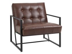 Poltrona Design Industrial Estofada Acolchoada em Metal e Pu BTFORUS