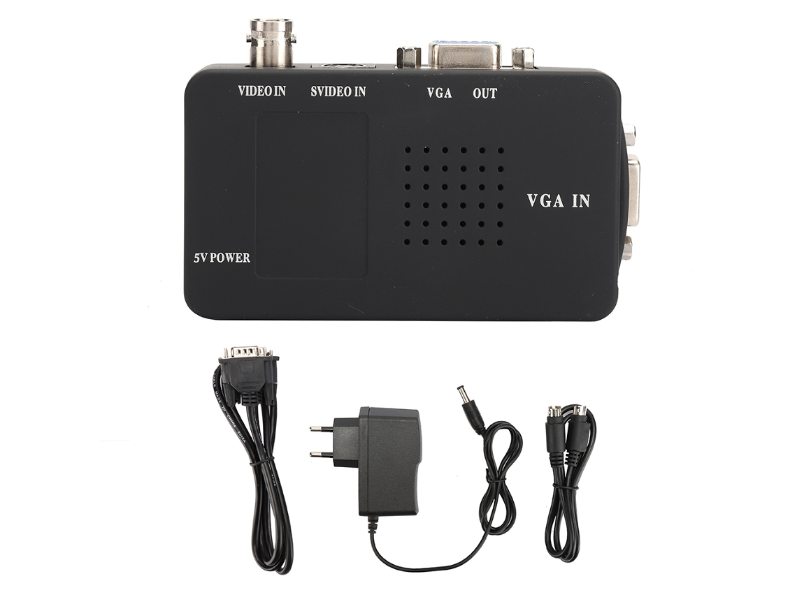 Adaptador conversor BNC S-video para VGA HD, monitor de PC, plugues UK e UE CHABERLU