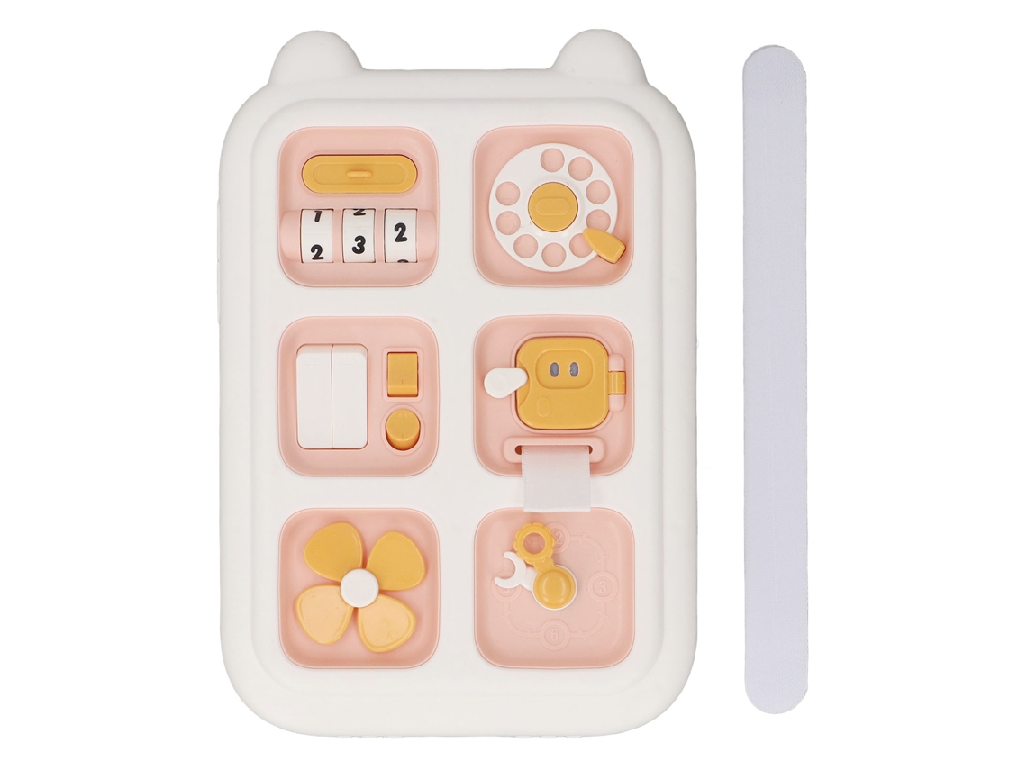 Primerox brinquedo de Tabuleiro Sensorial para Bebê Aprendizagem Habilidades Motoras Fina Viagem Coral Rosa