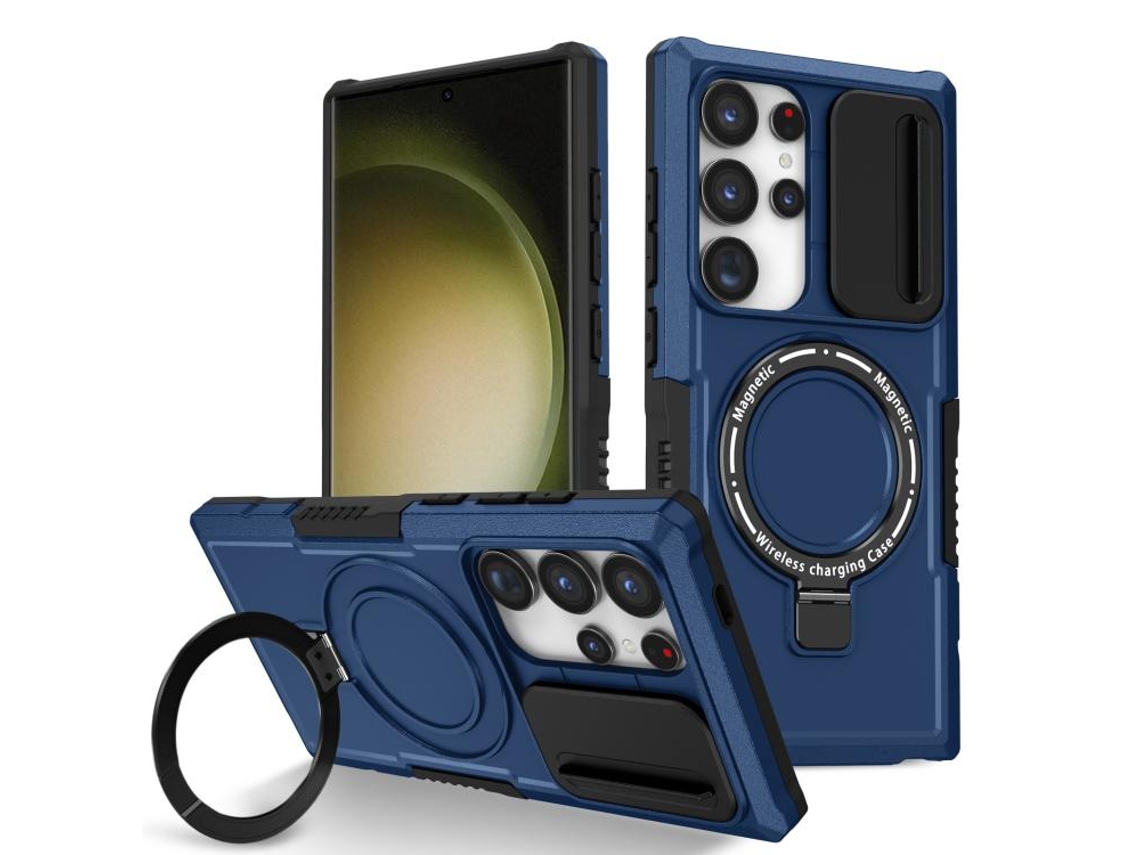 Capa Zruxe Compativel Com Samsung Galaxy S24 Ultra 5g (sliding Camshield - Magsafe - Tpu Hybrid Pc - Azul Royal)