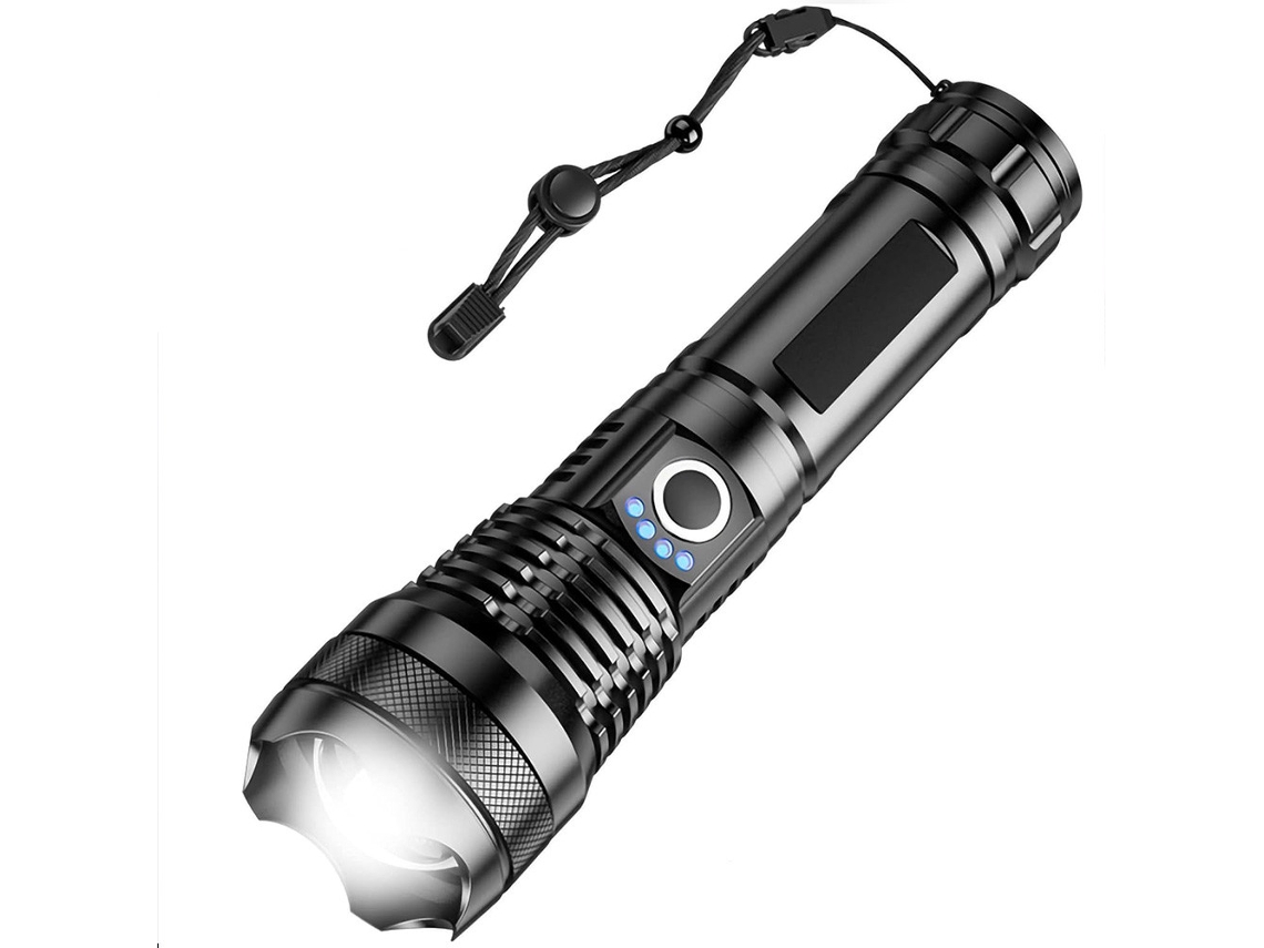 Lanterna Led Recarregável, Portátil, 5 Modos, À Prova D'água.