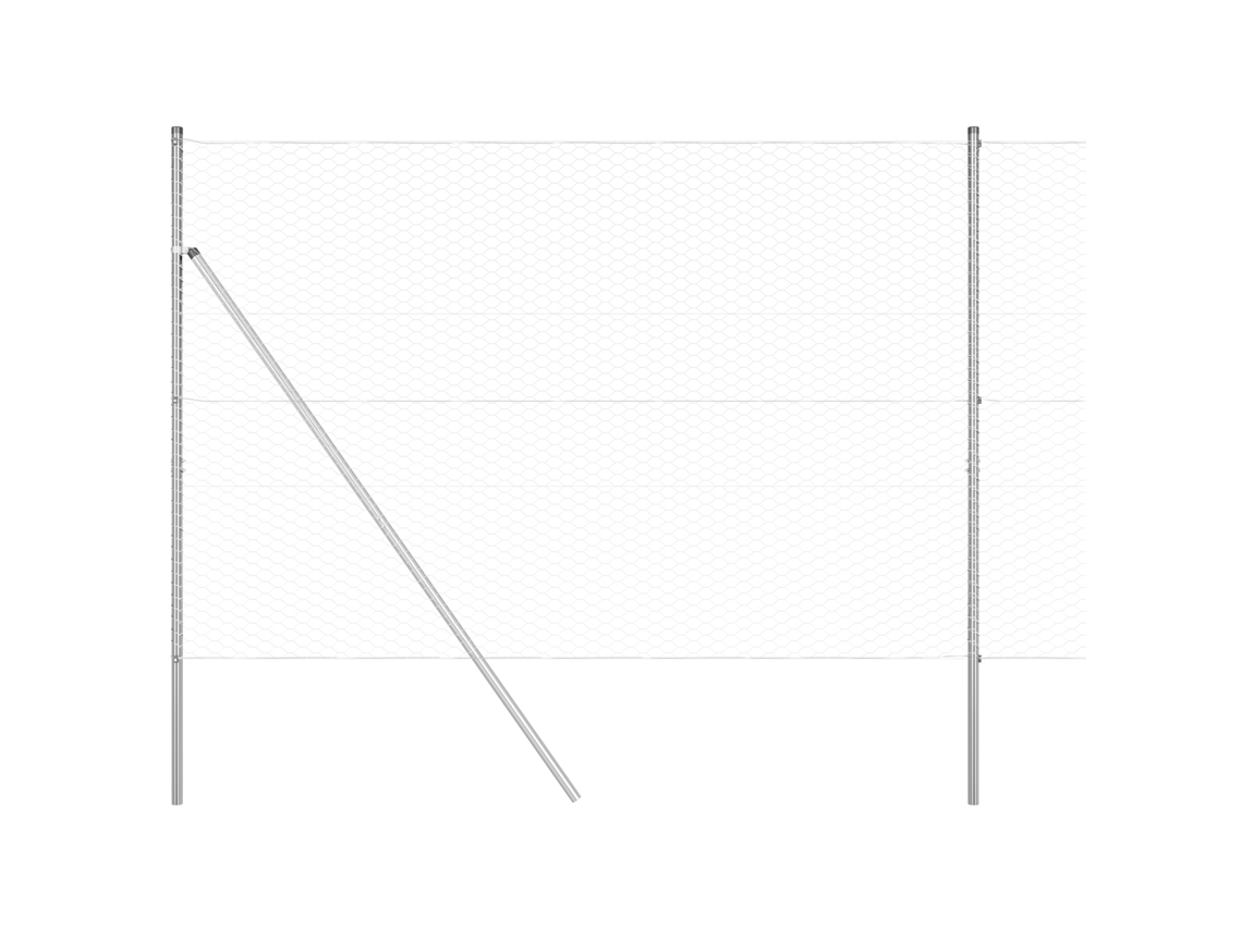 Conjunto 1 Cerca Para Jardim Vidaxl Prateado Aço (10 X 1,5 M)