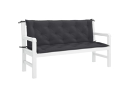 Vidaxl Almofadão Banco De Jardim 150x(50+50)x7cm Tecido Oxford Preto
