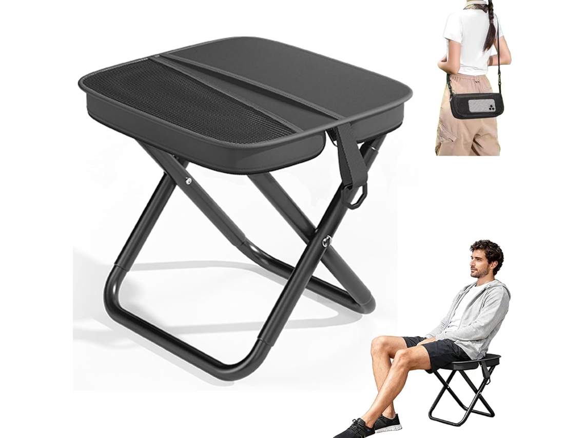Banqueta Dobrável Portátil, Leve, para Camping, Pesca, Praia, Trilhas AQUAFORGE