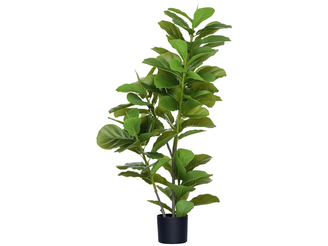 Planta Ficus Artificial de 110 Cm Planta Artificial com 90 Folhas Musgo e Vaso para Verde Interno e Externo Ge