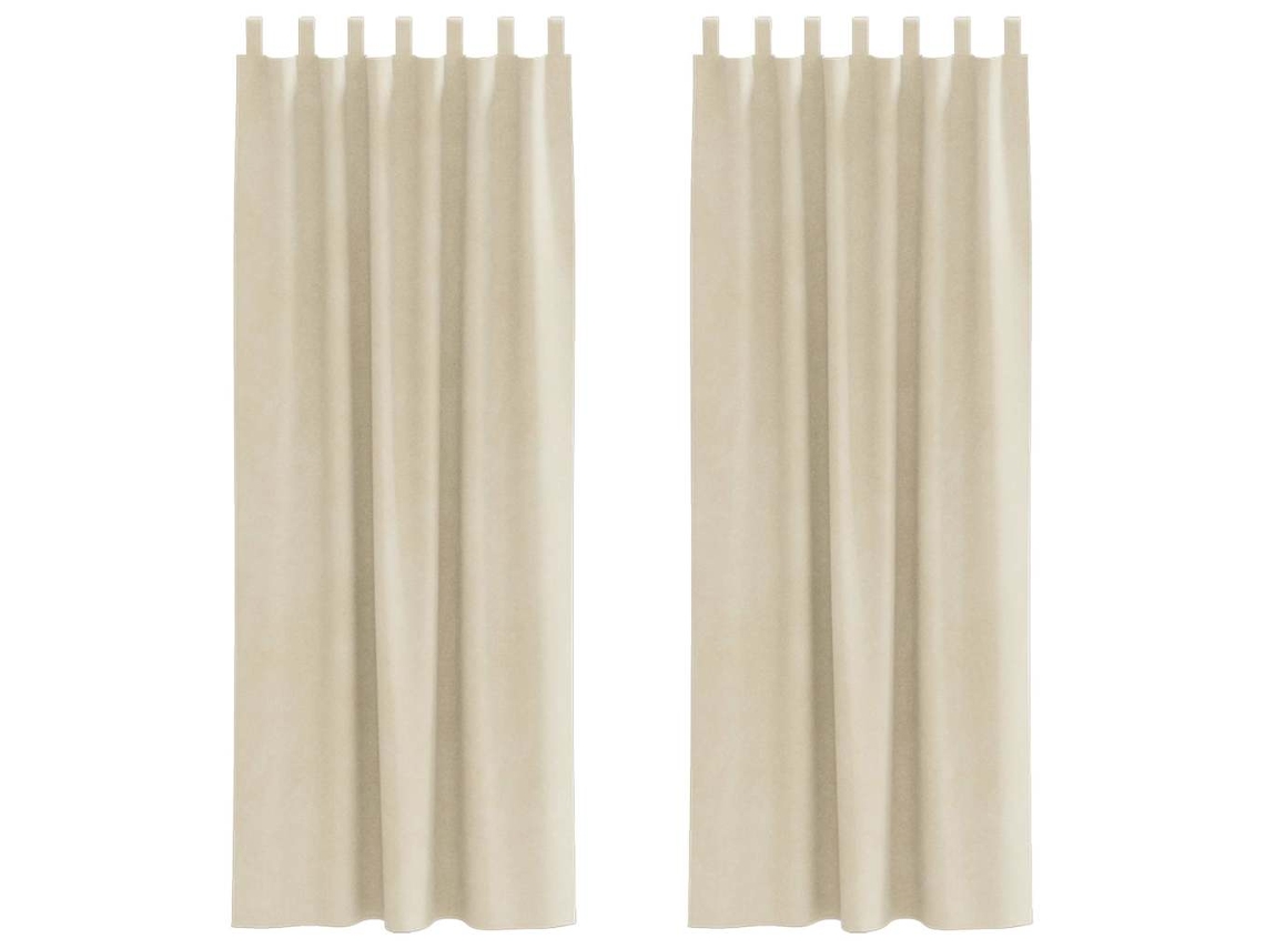 Maison Exclusive - Cortinas Opacas 2 Unid. Creme 140 X 245 Cm Veludo