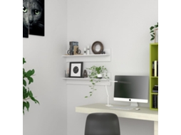 Vidaxl Estantes De Parede 2 Pcs 80x11,5x18 Cm Contraplacado Branco