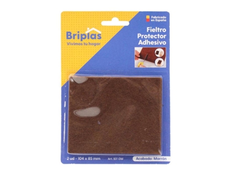Fieltro Adh 2 Cuadrados 104x85mm Marron Blister 2 Briplas