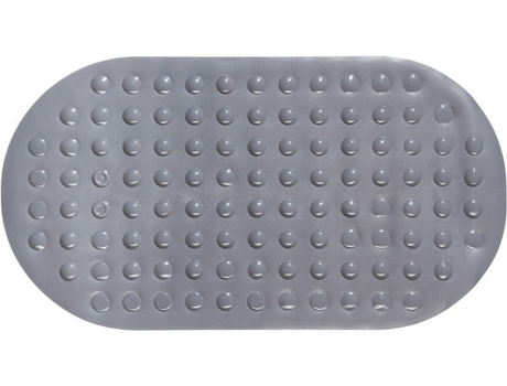 TAPETE DUCHE ANTIDERRAPANTE PVC CINZENTO OVAL 68X37CM