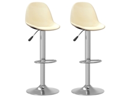 Vidaxl Bancos De Bar 2 Pcs Tecido Cor Creme