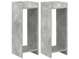 Conjunto 2 Suporte Para Plantas Vidaxl Cinzento Derivados De Madeira (30 X 30 X 80 Cm)