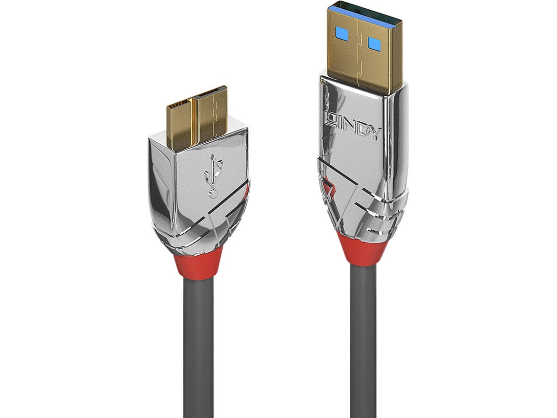 Cabo de Dados LINDY (USB A - Micro USB B - 50 cm - Cinzento)