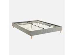 Cama Base Ripas Canelado Sweeek Veludo Cinzento (30x167x213)