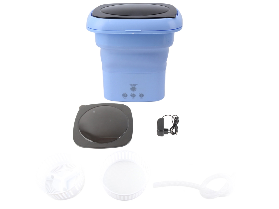 Máquina de Lavar Plegável Mini Portátil com Tampa Preta para Rv Viagem Apartamento | S/MARCA