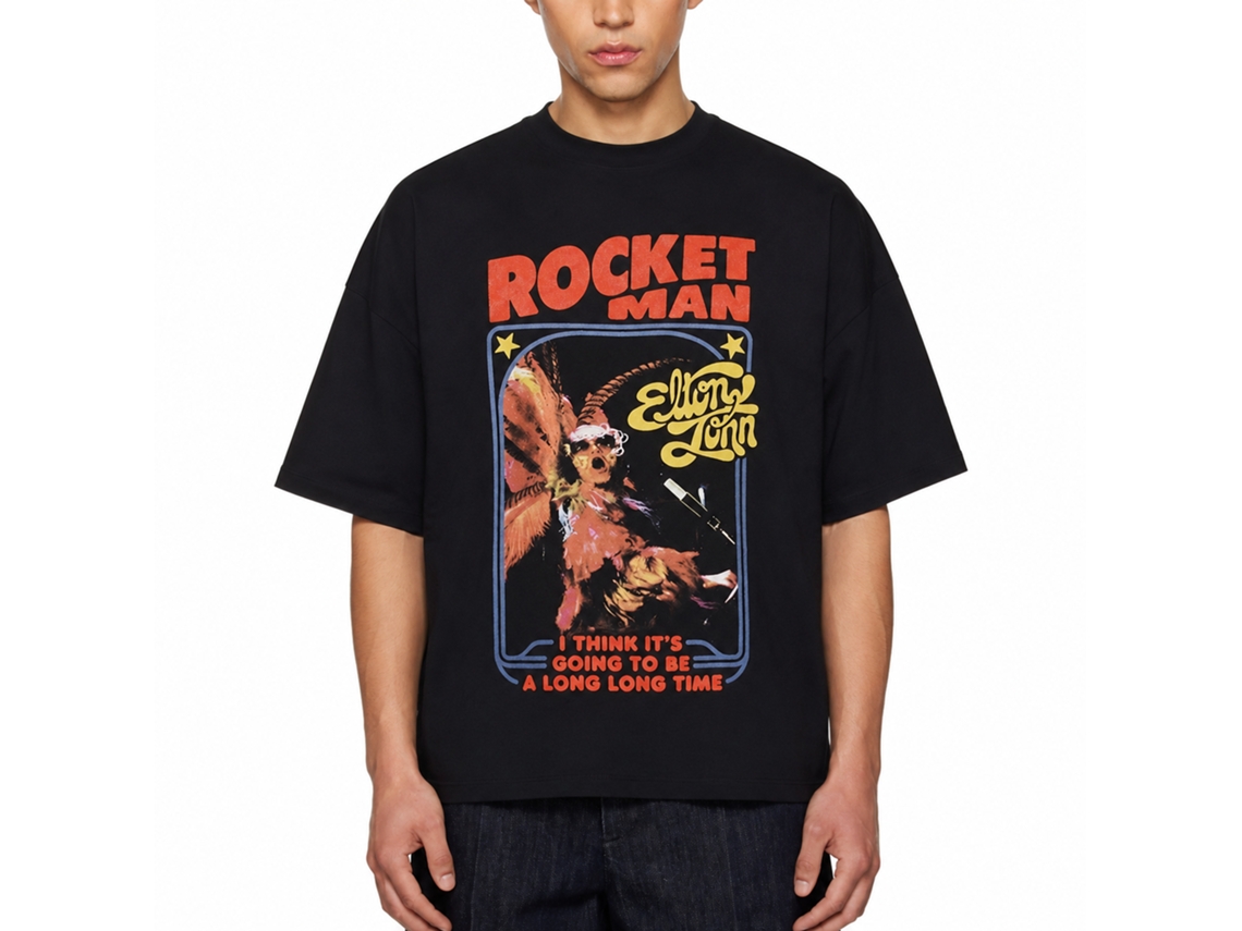 Elton John Rocketman Feather Suit T-shirt Unisex Adults Size:s