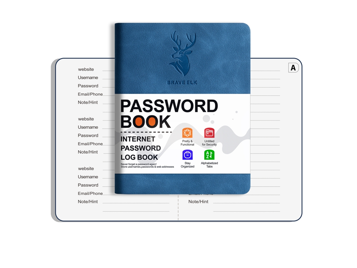 B6 Lock Diary With Coil Binding, Alphabet Label Notebook, Leatherette Index Pages, Address Book, Royal Blue