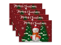 4 Pcs Natal Placemats Móveis Tecido-Qj Placemats 03-32X42Cm Linho Impermeável AURUM