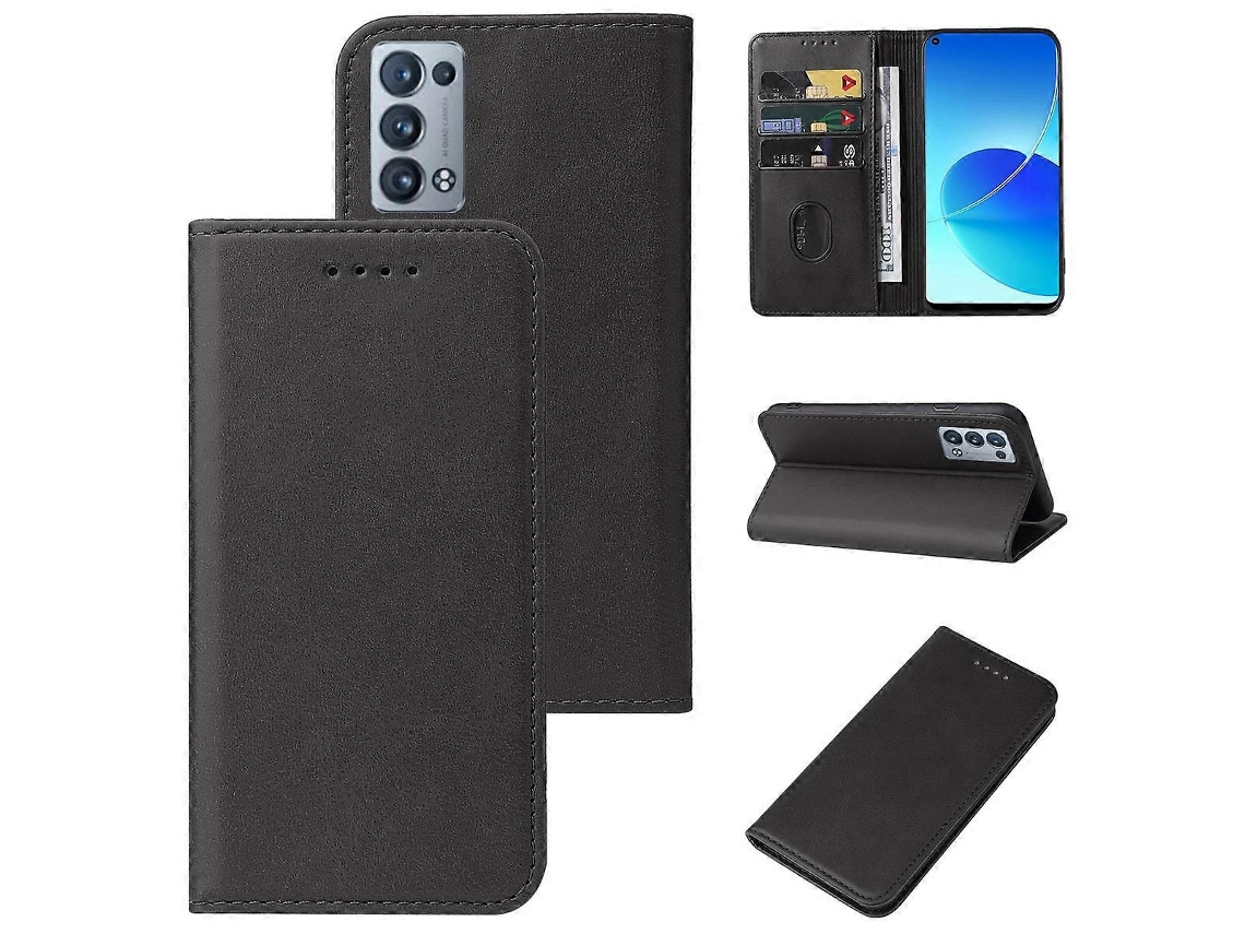 Capa De Couro Com Fecho Magnético Para Oppo Reno6 Pro 5g