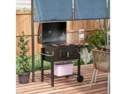 Barbecue A Carvão Portátil Em Aço Inoxidável Preto 113x65x108cm Para Jardim E Terraço Ehstmind