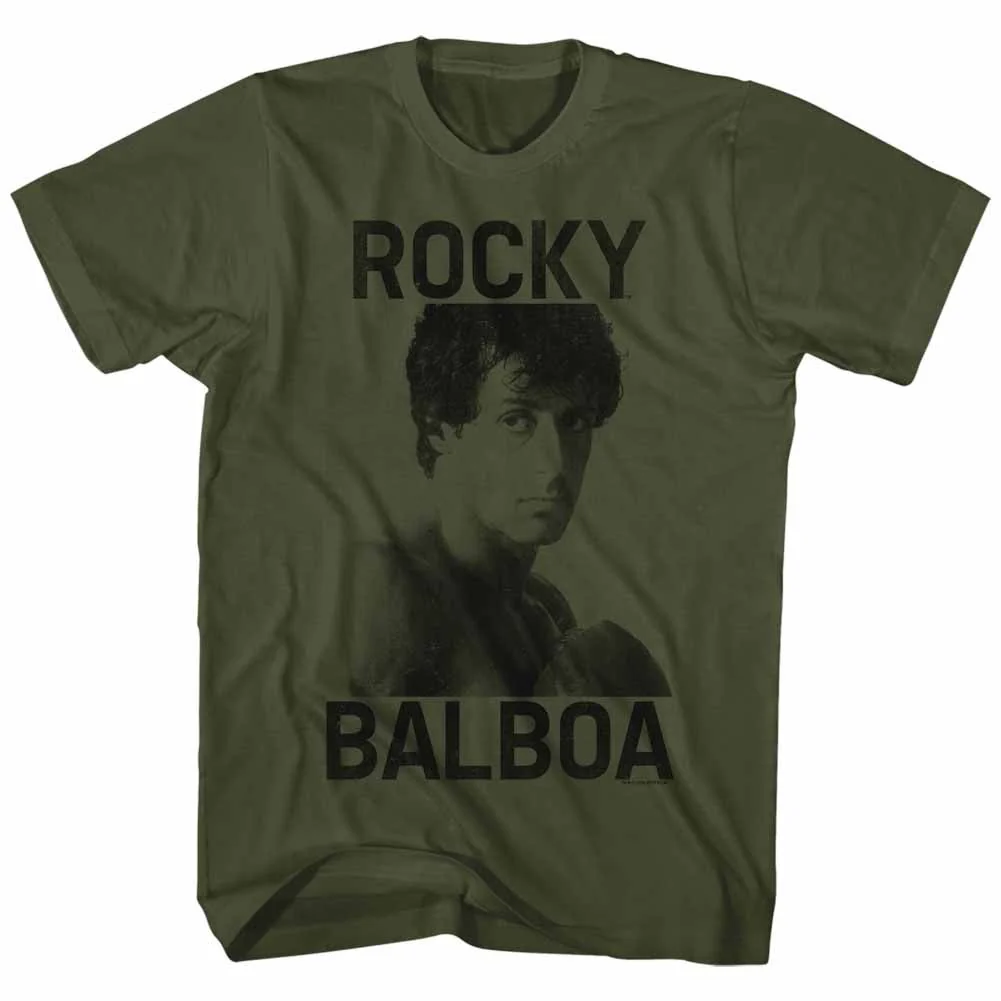 Rockinstone Rocky Movie Balboa Solid Military Green Adult T-shirt Size:xl